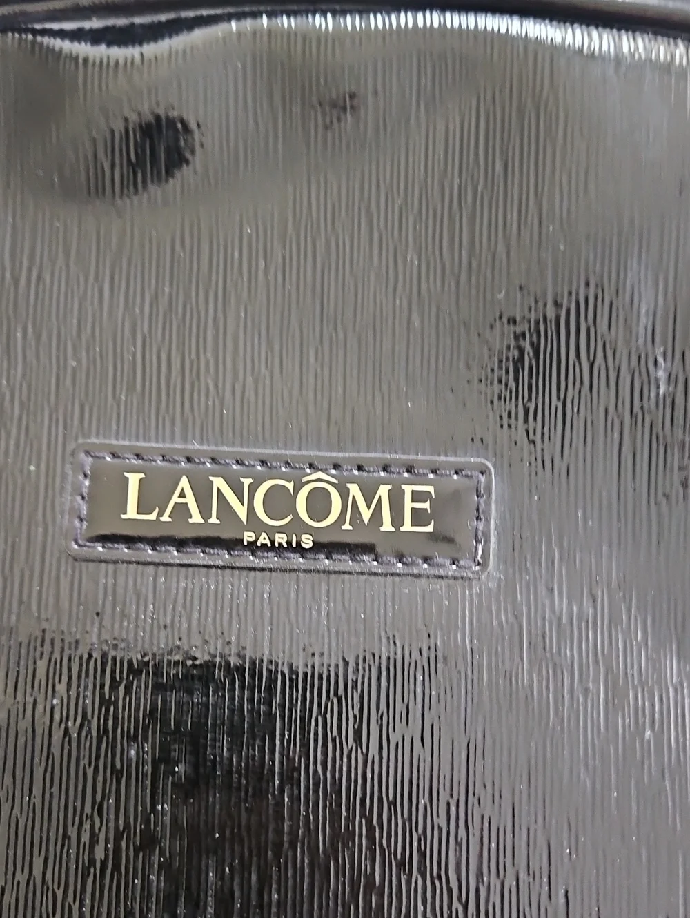 Lancome Black Patent Cosmetic Case